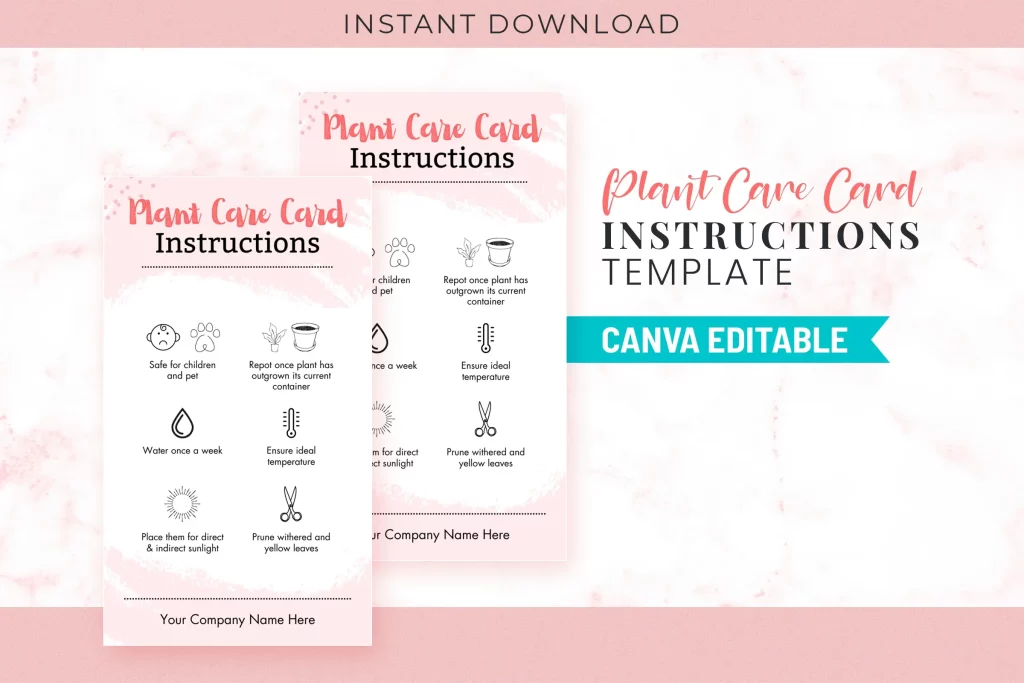 Plant Care Card Template And Instructions Plant Care Card Template And Instructions