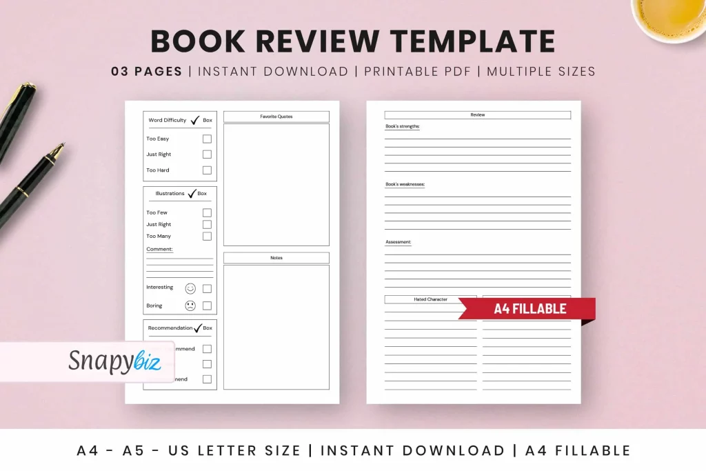 Book Review Template Book Review Template
