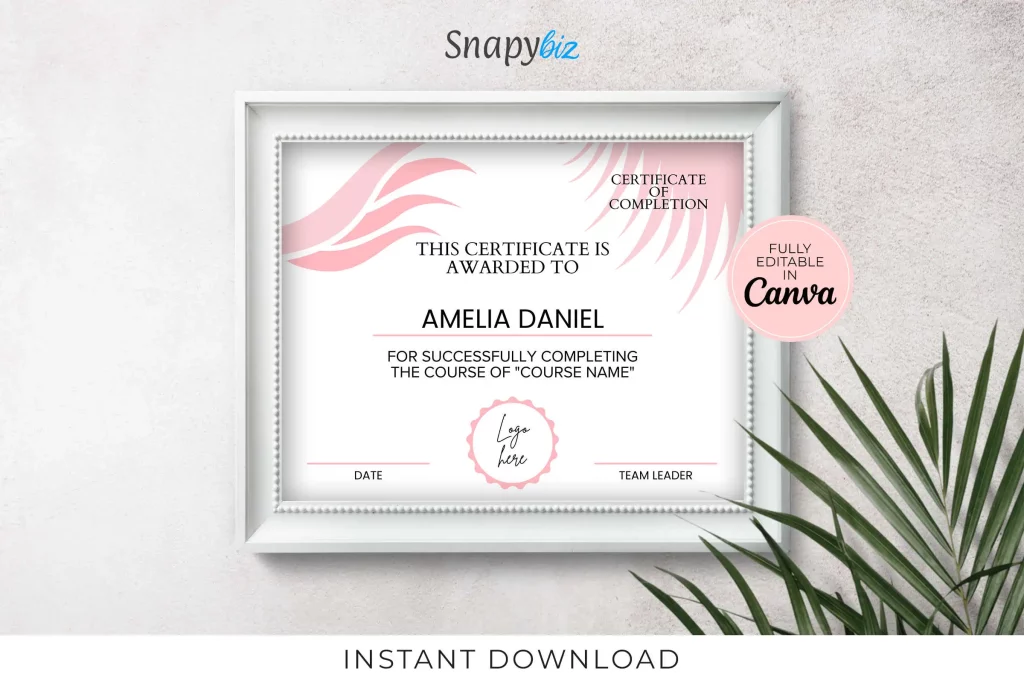 Editable Eyelash Hair Canva Certificate Template, Editable Eyelash Hair Canva Certificate Template,