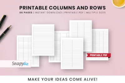Free Printable Columns and Rows