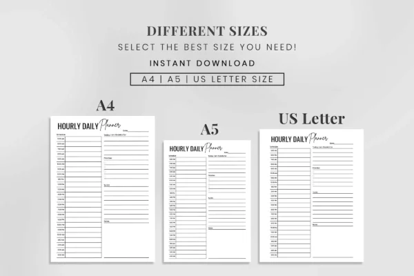 Daily Hourly Planner Printable Pdf | SnapyBiz