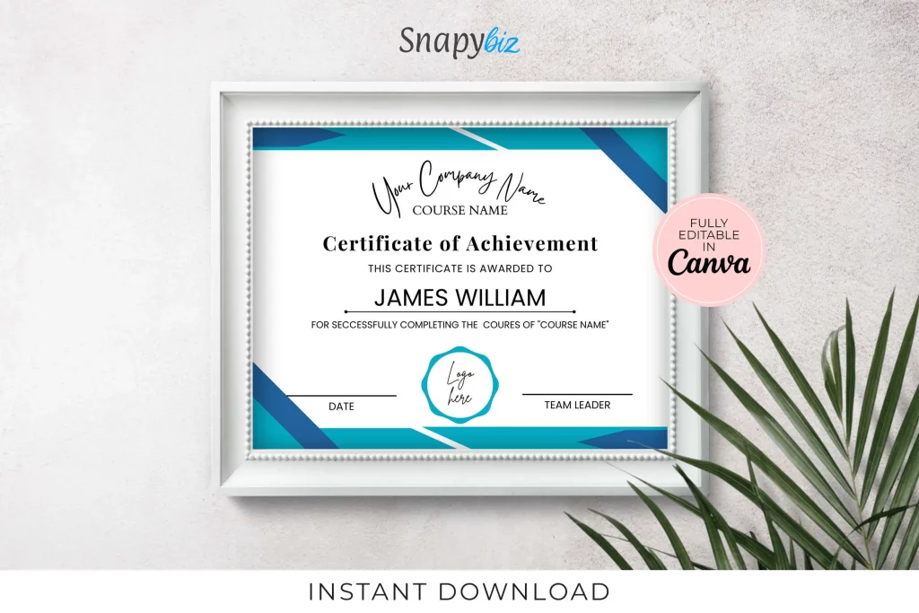 Training Certificate Template Editable Training Certificate Template Editable