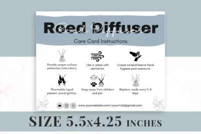 Reed diffuser Care Card Instructions Pdf