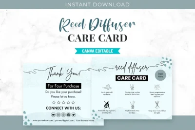 Reed Diffuser Care Card Canva Design
