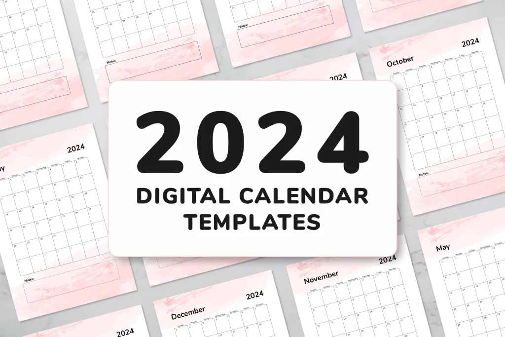 Digital Calendar Template: Customizable layout for efficient scheduling and planning.