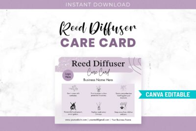 Reed Diffuser Care Card Canva Instructions