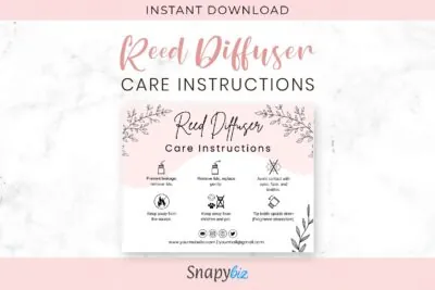 Reed diffuser care instructions CC-47 is a convenient and customizable solution for caring for your diffusers. It offers instant access and allows for personalization!