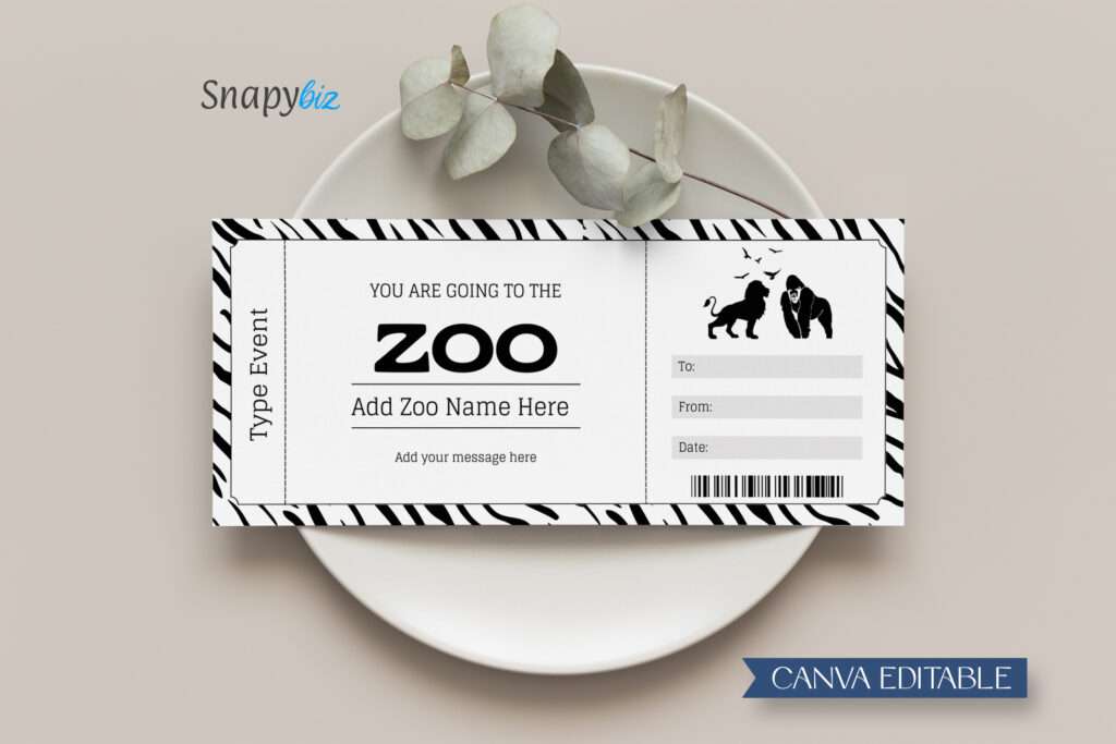 Zebra Editable Zoo Gift Certificate-Feature Image