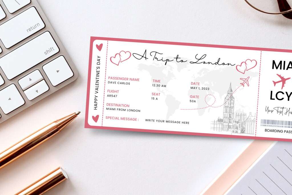 London Boarding Pass Canva Template London Boarding Pass Canva Template