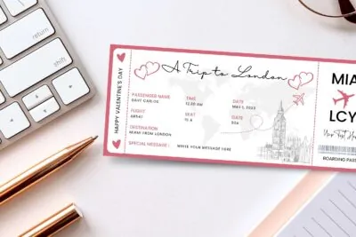 London Boarding Pass Canva Template