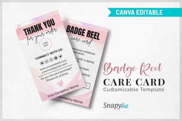 Badge reel care card customizable template - image 11
