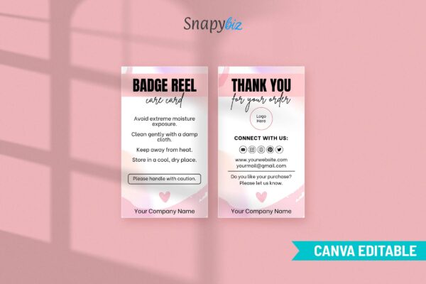 Badge reel care card customizable template - image 5