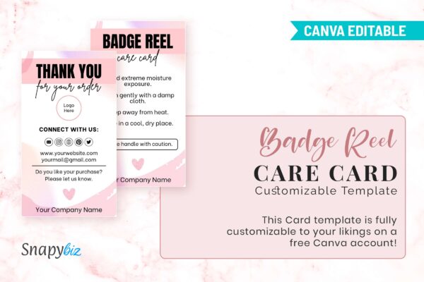 Badge reel care card customizable template - image 6