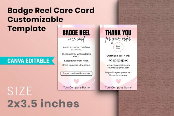 Badge reel care card customizable template - image 7