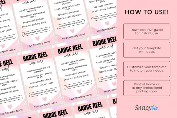 Badge reel care card customizable template - image 9