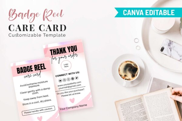Badge reel care card customizable template - image 10
