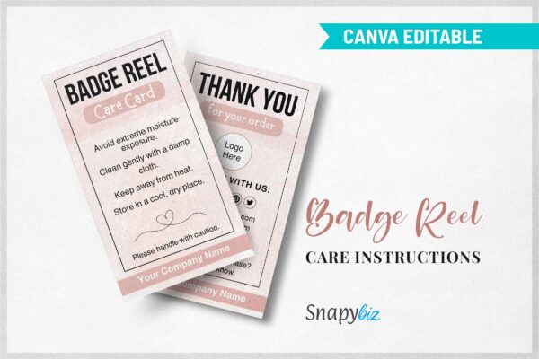 Badge Reel Care Instructions Feature Images 10 Editable badge reel care card instructions template - image 11