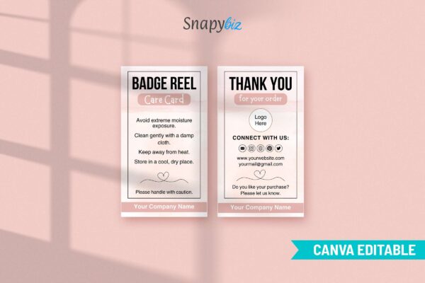 Badge Reel Care Instructions Feature Images 4 Editable badge reel care card instructions template - image 5