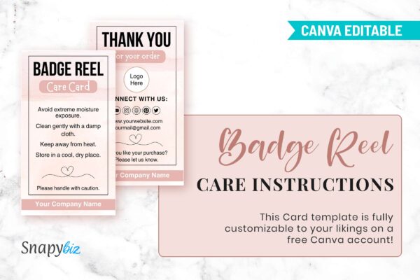 Badge Reel Care Instructions Feature Images 5 Editable badge reel care card instructions template - image 6