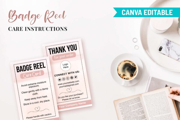 Badge Reel Care Instructions Feature Images 9 Editable badge reel care card instructions template - image 10