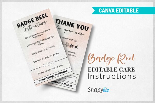 Badge Reel Editable Care Instructions Feature Images 10 Canva editable badge reel care instructions - image 11