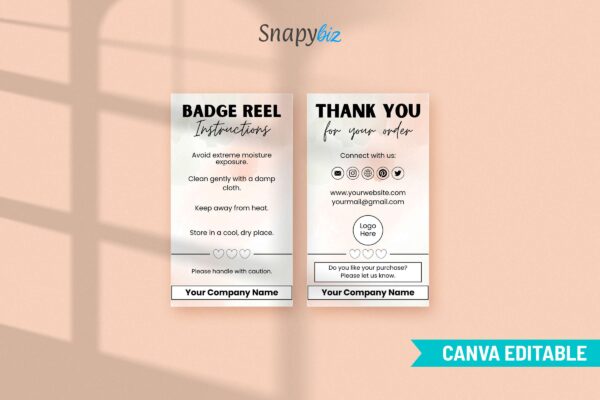 Badge Reel Editable Care Instructions Feature Images 4 Canva editable badge reel care instructions - image 5
