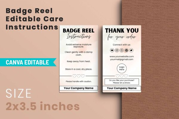 Badge Reel Editable Care Instructions Feature Images 6 Canva editable badge reel care instructions - image 7