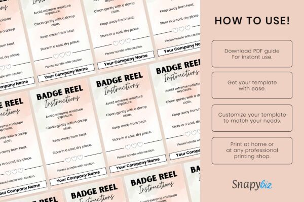 Badge Reel Editable Care Instructions Feature Images 8 Canva editable badge reel care instructions - image 9