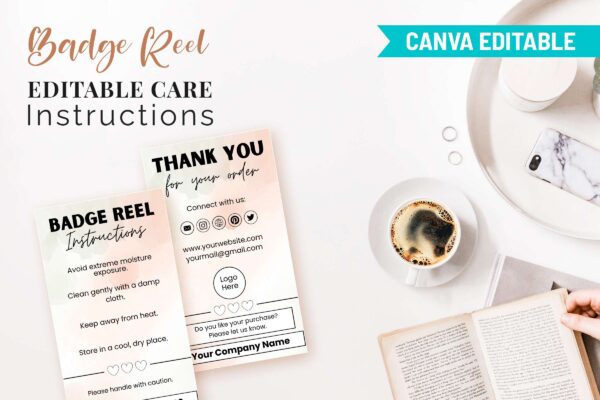 Badge Reel Editable Care Instructions Feature Images 9 Canva editable badge reel care instructions - image 10
