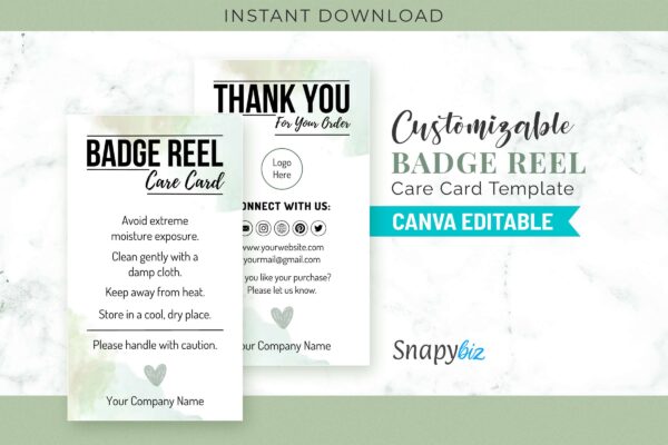 Badge Reel Instructions Care Card Template Cc 57 Feature Images 1 Customizable badge reel care card template - image 2