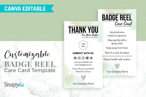 Badge Reel Instructions Care Card Template Cc 57 Feature Images 2 Customizable badge reel care card template - image 3