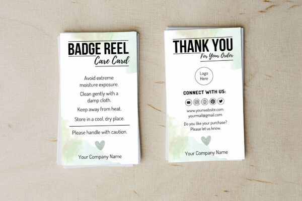 Badge Reel Instructions Care Card Template Cc 57 Feature Images 3 Customizable badge reel care card template - image 4