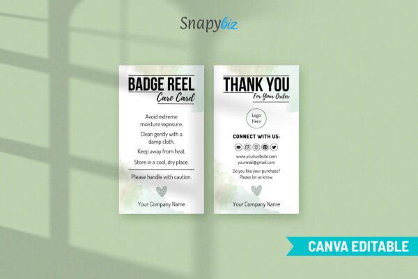 Badge Reel Instructions Care Card Template Cc 57 Feature Images 4 Customizable badge reel care card template - image 5