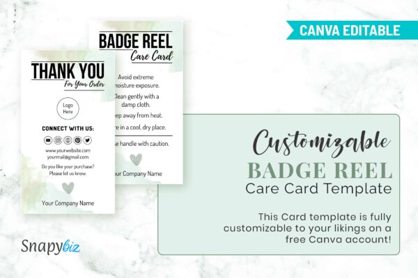 Badge Reel Instructions Care Card Template Cc 57 Feature Images 5 Customizable badge reel care card template - image 6