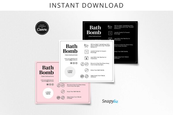 Bath Melt Care Guide Canva Template Feature Images 1 Bath bomb care guide canva templates - image 2