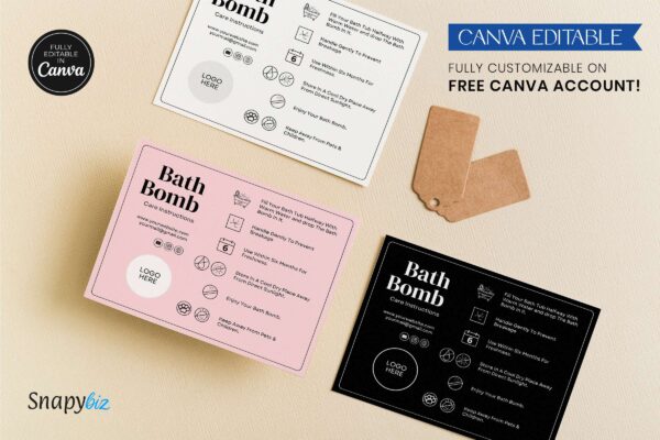 Bath Melt Care Guide Canva Template Feature Images 2 Bath bomb care guide canva templates - image 3