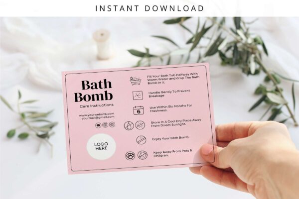 Bath Melt Care Guide Canva Template Feature Images 5 Bath bomb care guide canva templates - image 6