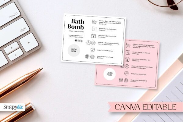 Bath Melt Care Guide Canva Template Feature Images 8 Bath bomb care guide canva templates - image 9