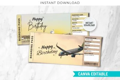 Birthday Airplane Ticket Printable