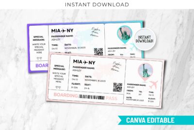 New York Boarding Pass Template