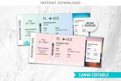 Boarding Pass Venice Templates