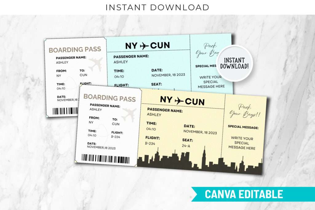 Cancun Boarding Pass Template Cancun Boarding Pass Template