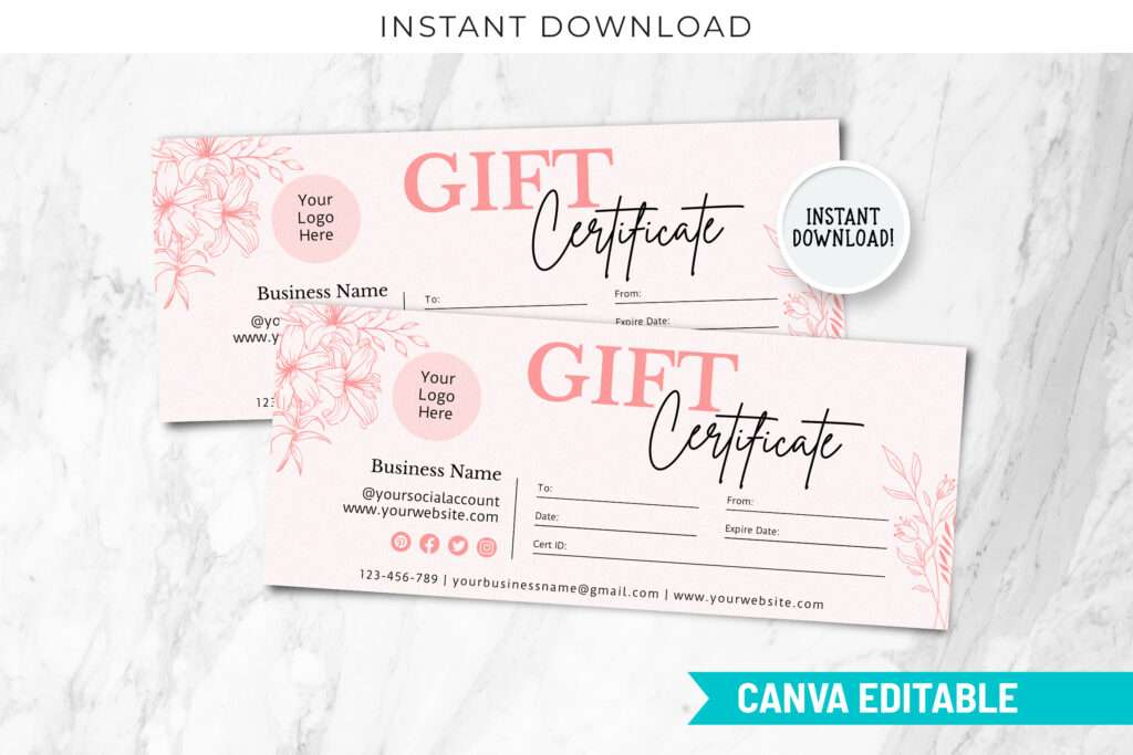 Boho Gift Certificate Canva Template Boho Gift Certificate Canva Template