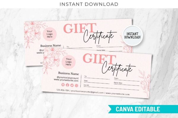Boho Gift Certificate Canva Template Feature Images 1 Boho gift certificate canva template - image 2
