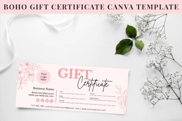 Boho Gift Certificate Canva Template Feature Images 3 Boho gift certificate canva template - image 4