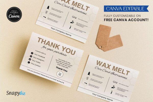 Canva Wax Melt Care Card Editable Template Feature Images 2 Canva wax melt care card editable template - image 3