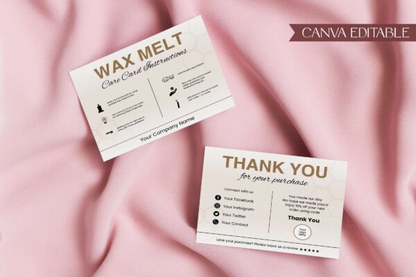 Canva Wax Melt Care Card Editable Template Feature Images 3 Canva wax melt care card editable template - image 4