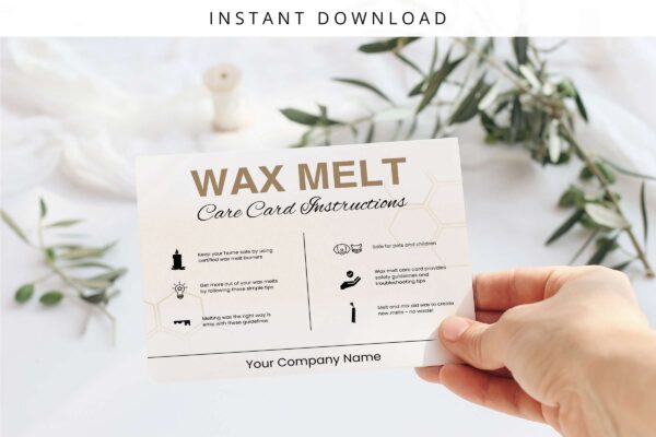 Canva Wax Melt Care Card Editable Template Feature Images 5 Canva wax melt care card editable template - image 6