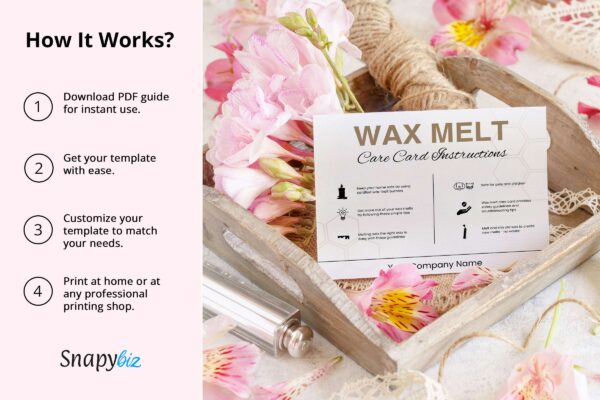 Canva Wax Melt Care Card Editable Template Feature Images 7 Canva wax melt care card editable template - image 8