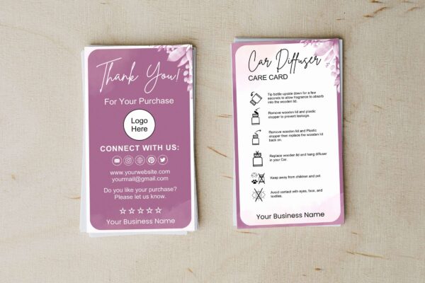 Car Diffuser Care Card Template Cc 66 Feature Images 3 Car diffuser care card editable template - image 4